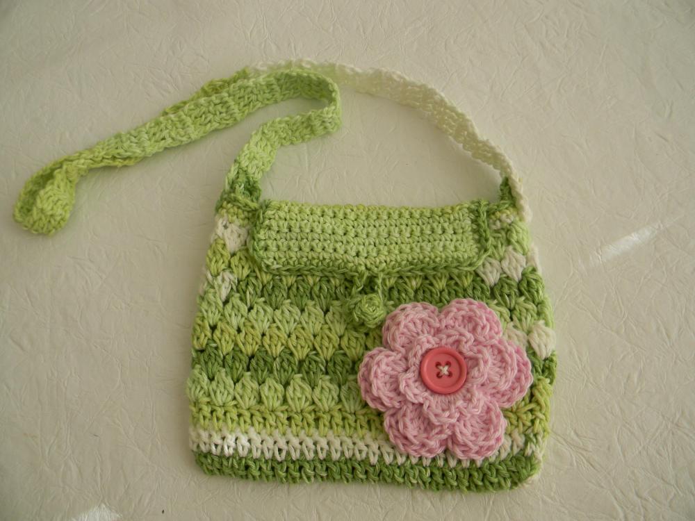 Crocheted Purse W/flower Clip on Luulla